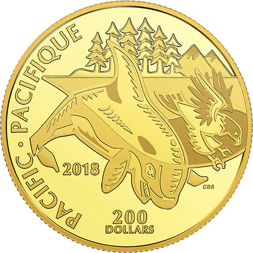 RCM-New-Release:--2018-1-Oz.-99.999%-Pure-Gold-Coin---Canadian-Coastal-Symbols:-The-Pacific